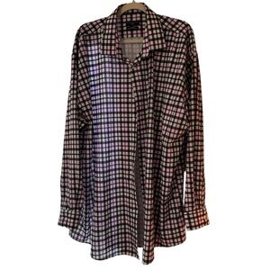 Shaquille O’Neal XLG NWOTMen’s Big Fit Cooling‎ Stretch Shirt Plaid Purple/Black